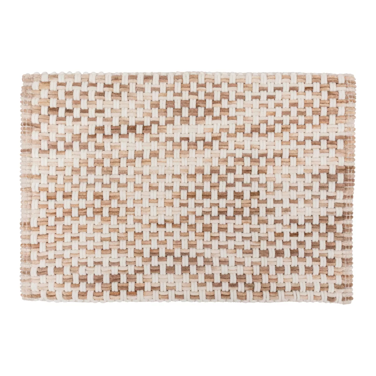 Tapis de bain coton (50 x 75 cm) Tresse Taupe