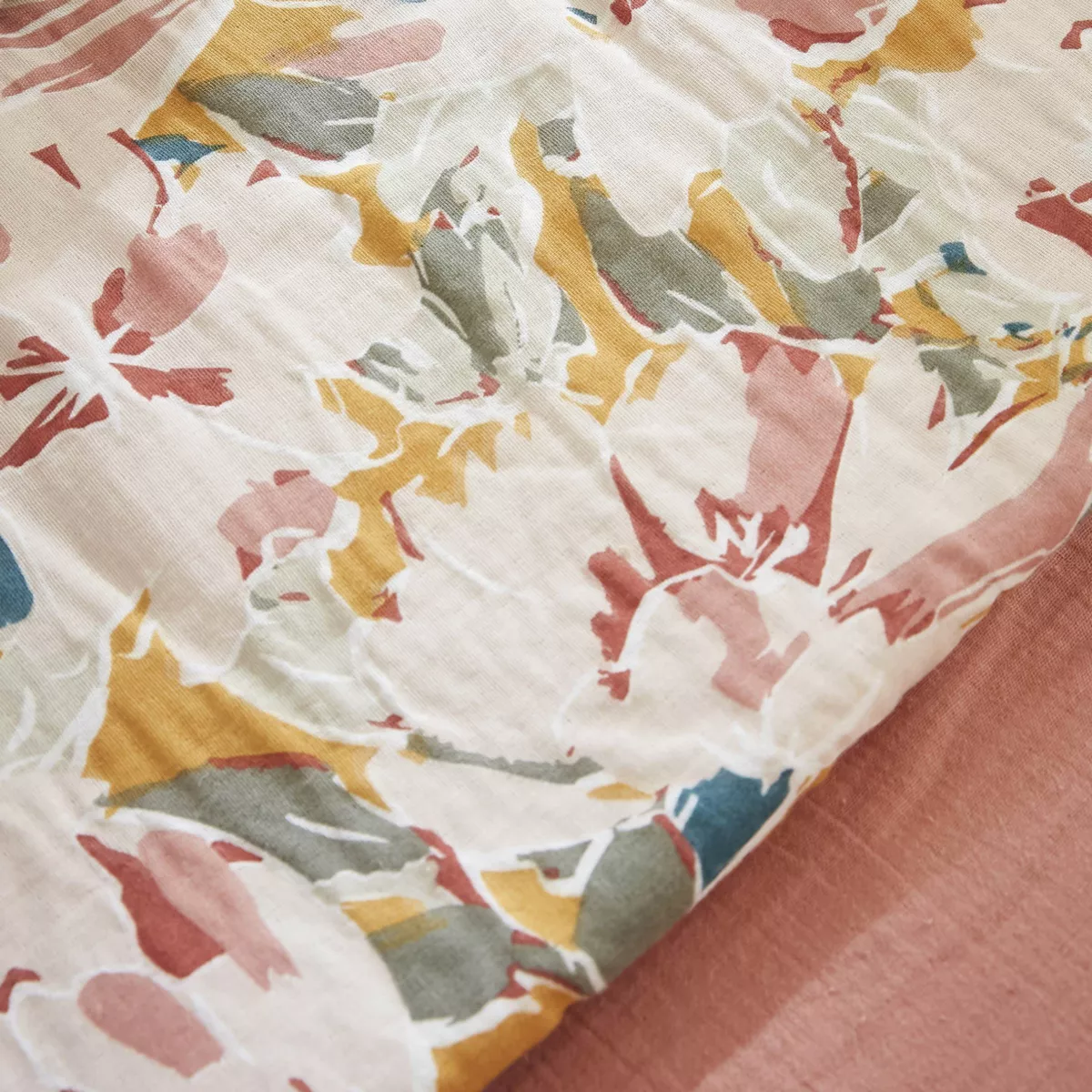 Camino de cama edredón de gasa de algodón (90 x 200 cm) April Multicolor