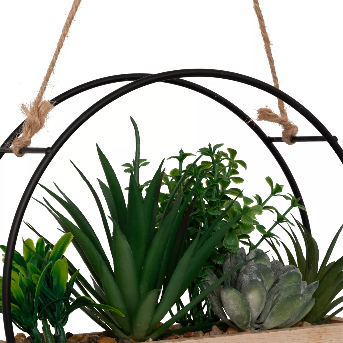 Plantas artificiales en soporte de madera para colgar (D20 cm) Family production