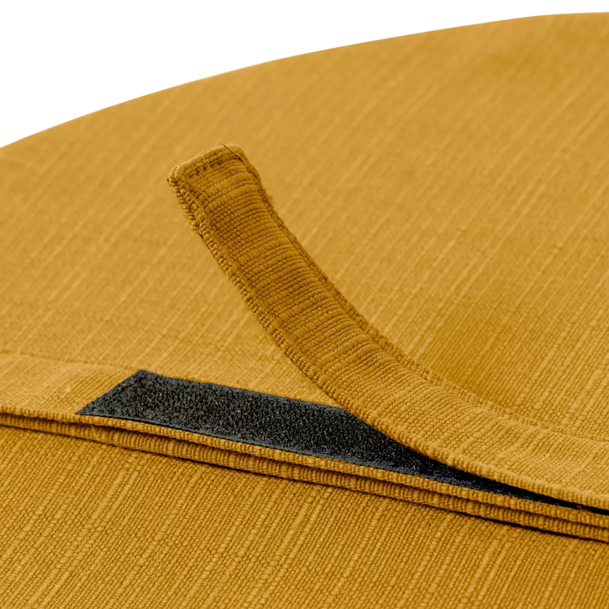 EM - Assise matelassŽe ronde dŽhoussable ¯ 40 cm Polyester uni SUNSET Moutarde