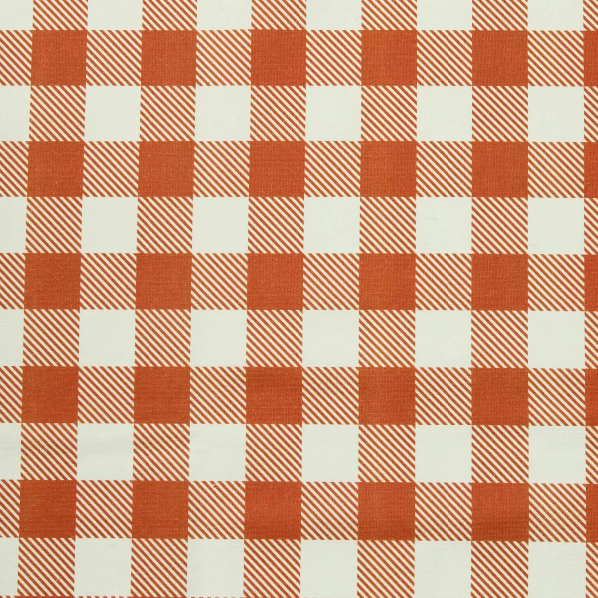 Tischdecke rechteckig Baumwolle beschichtet (150 x 350 cm) Vichy Terrakotta