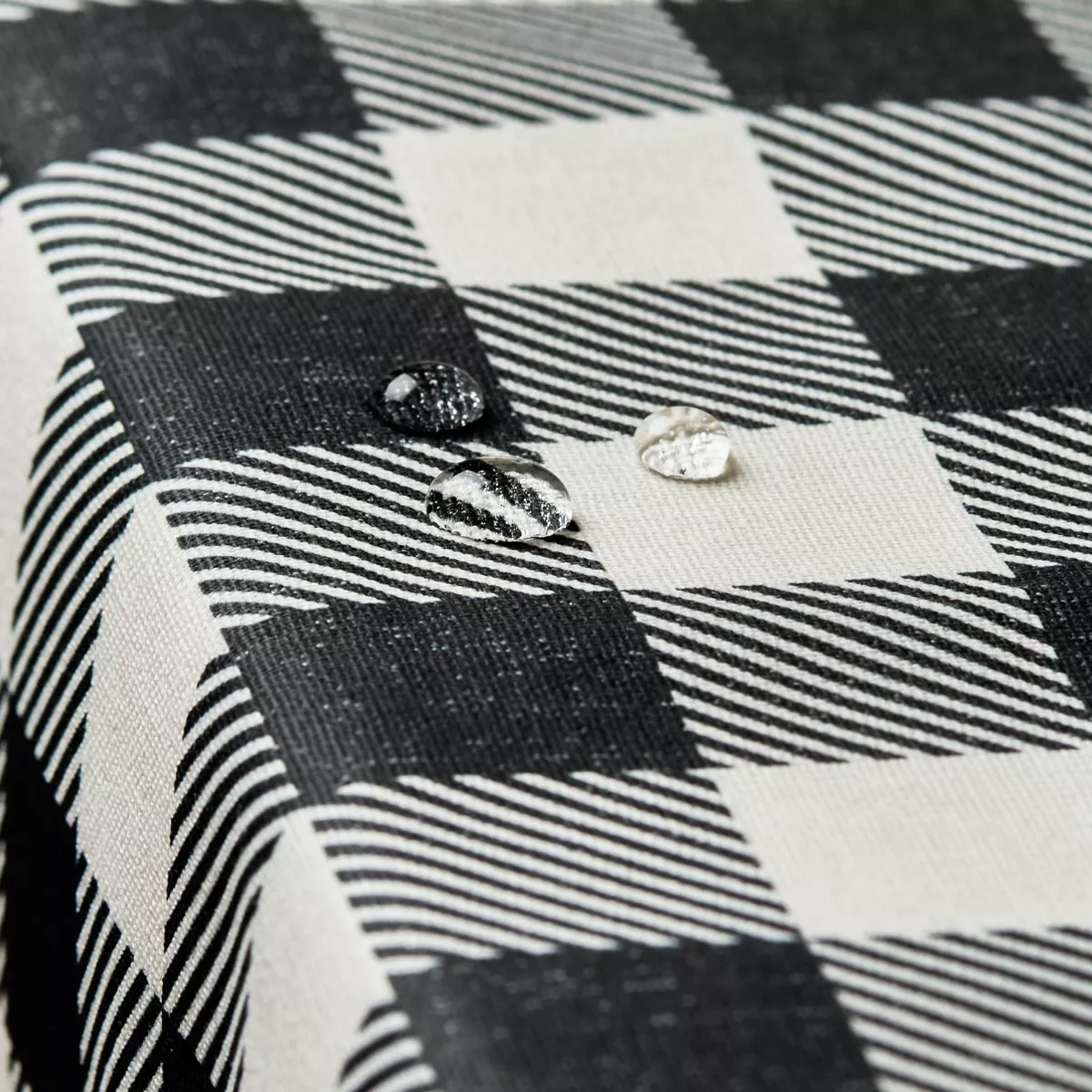 EM - Nappe en coton enduit 150 x 350 cm VICHY noir