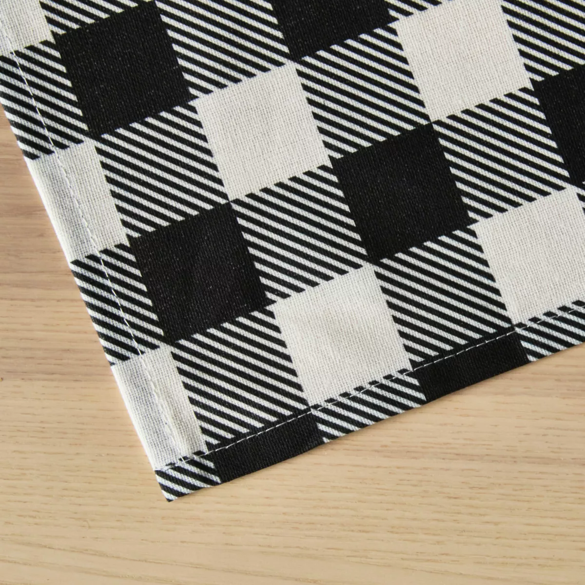 Rechthoekig gecoat katoenen tafelkleed (150 x 250 cm) Vichy Zwart