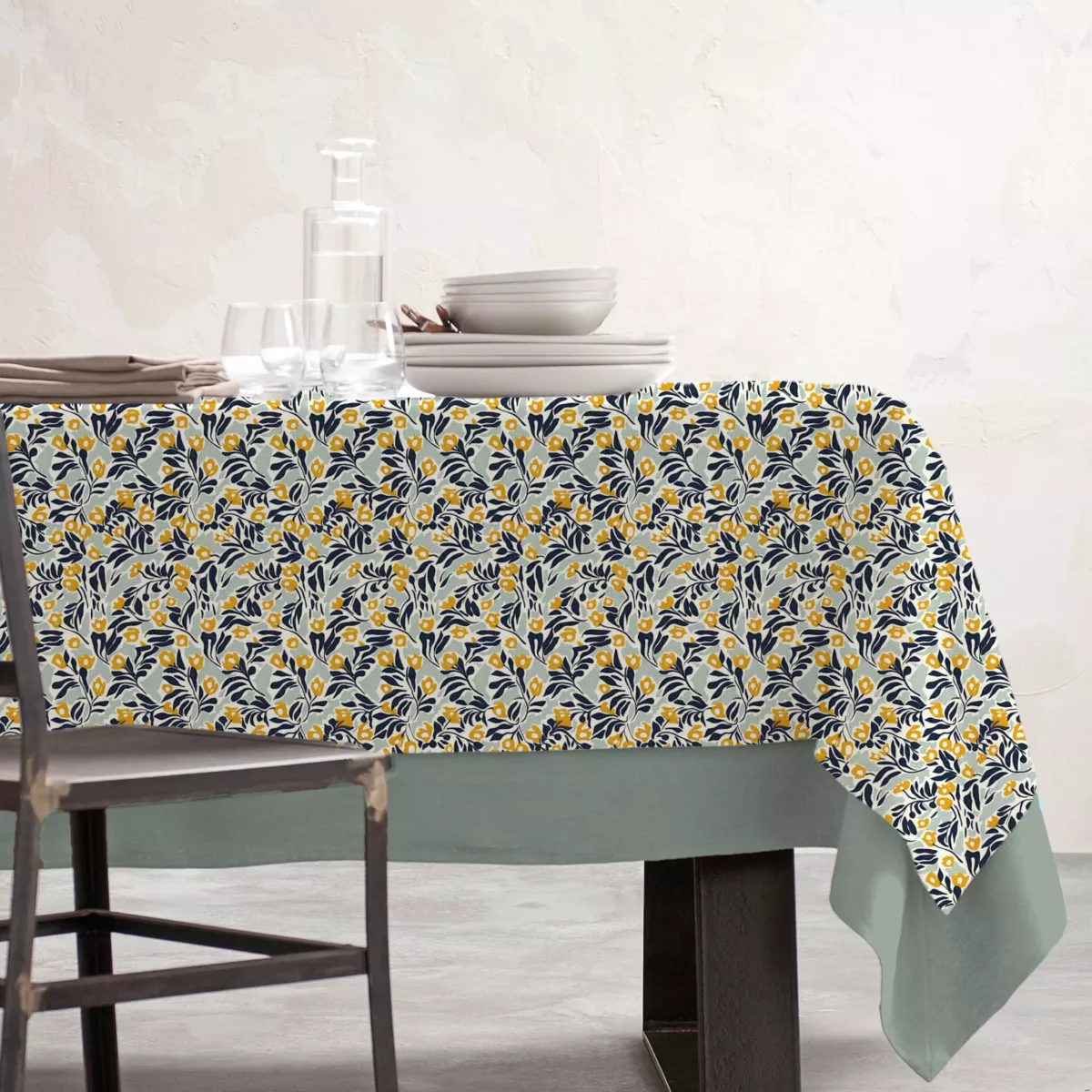 Rechthoekig gecoat katoenen tafelkleed (150 x 250 cm) Mafalda Meerkleurig