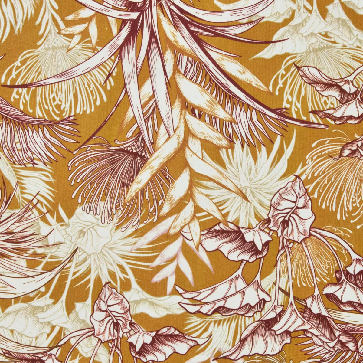 Tischdecke rechteckig Baumwolle beschichtet (150 x 350 cm) Granada Honiggelb