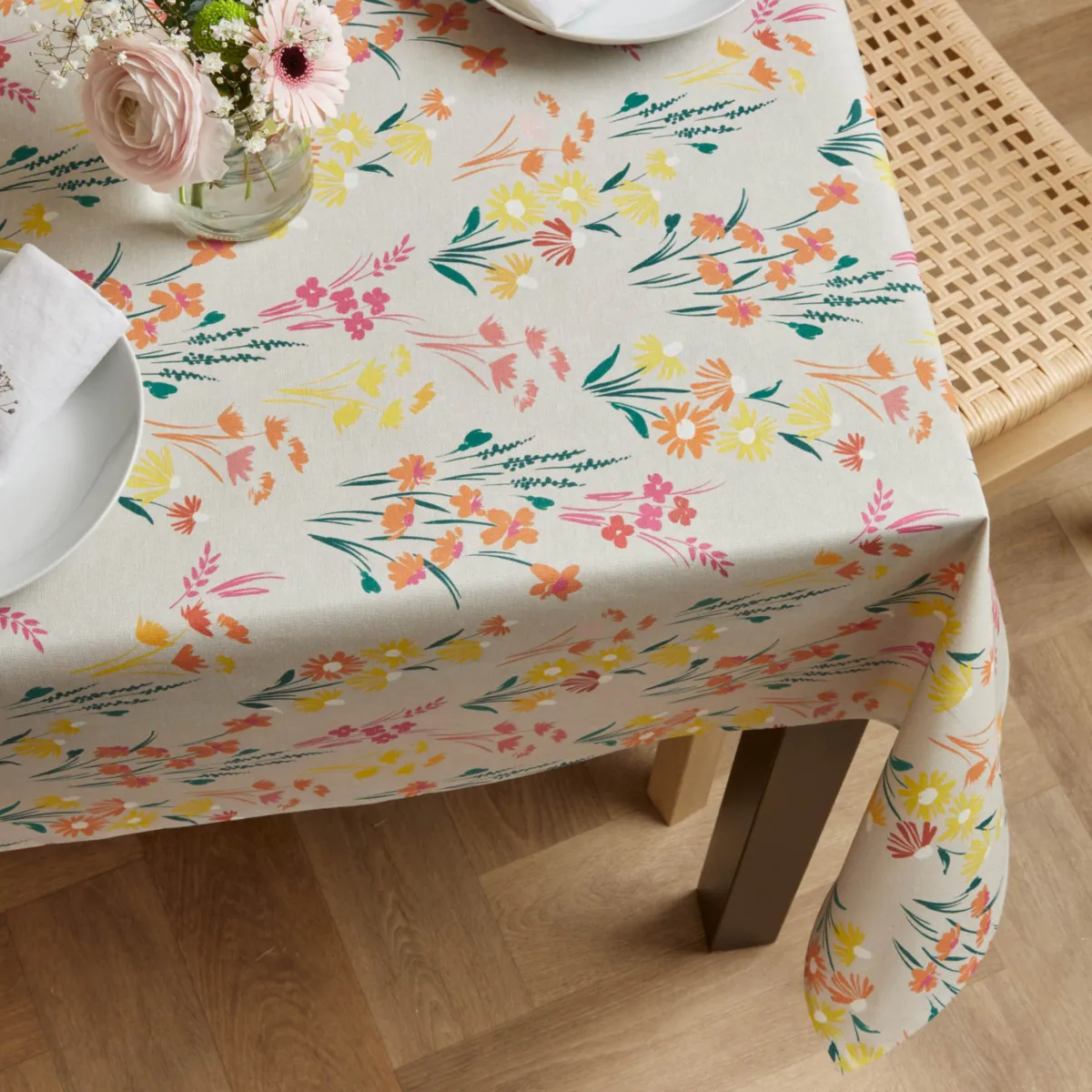 EM - Nappe en coton enduit 150 x 250 cm JULIETTE pampa