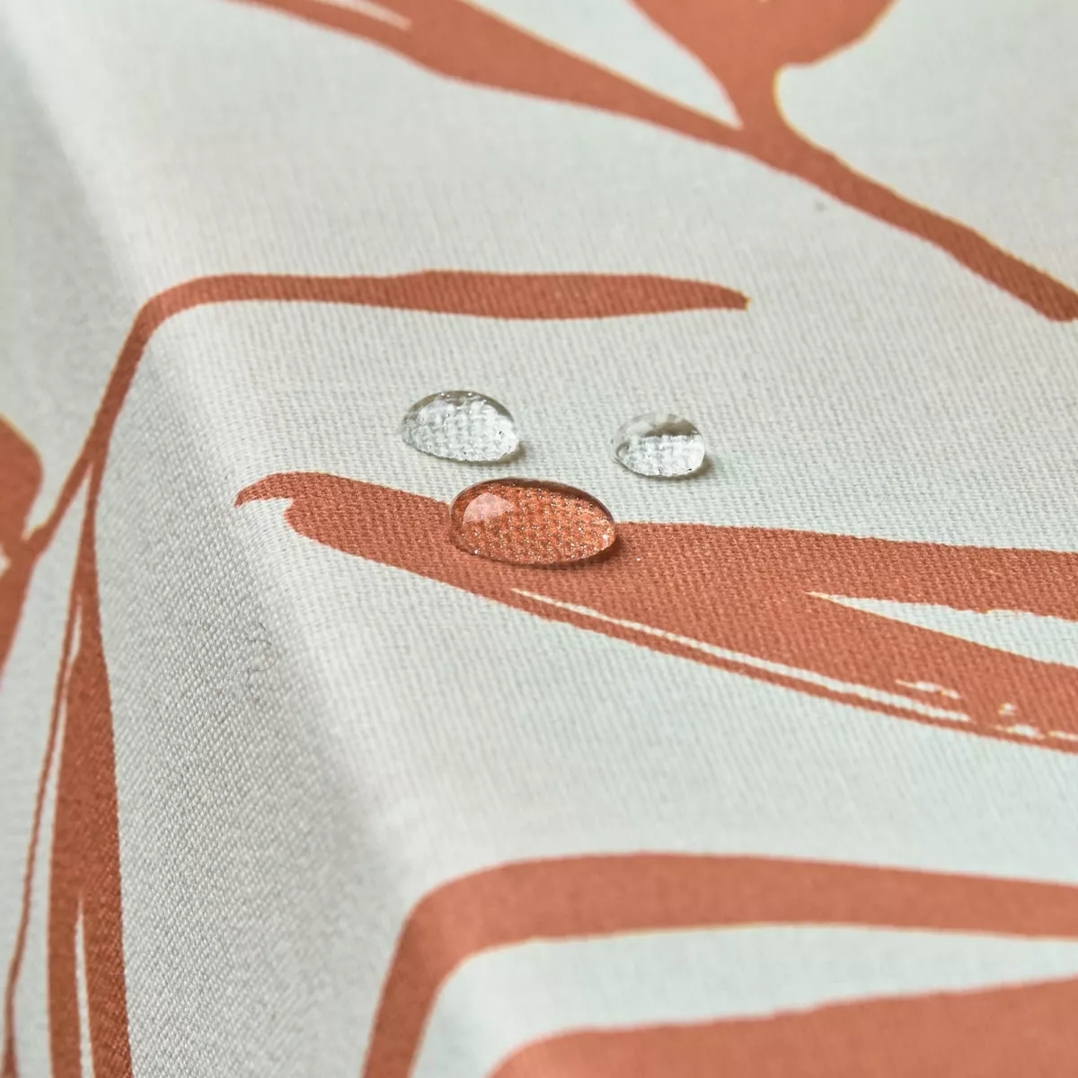 Tischdecke rechteckig Baumwolle beschichtet (150 x 350 cm) Galice Terrakotta