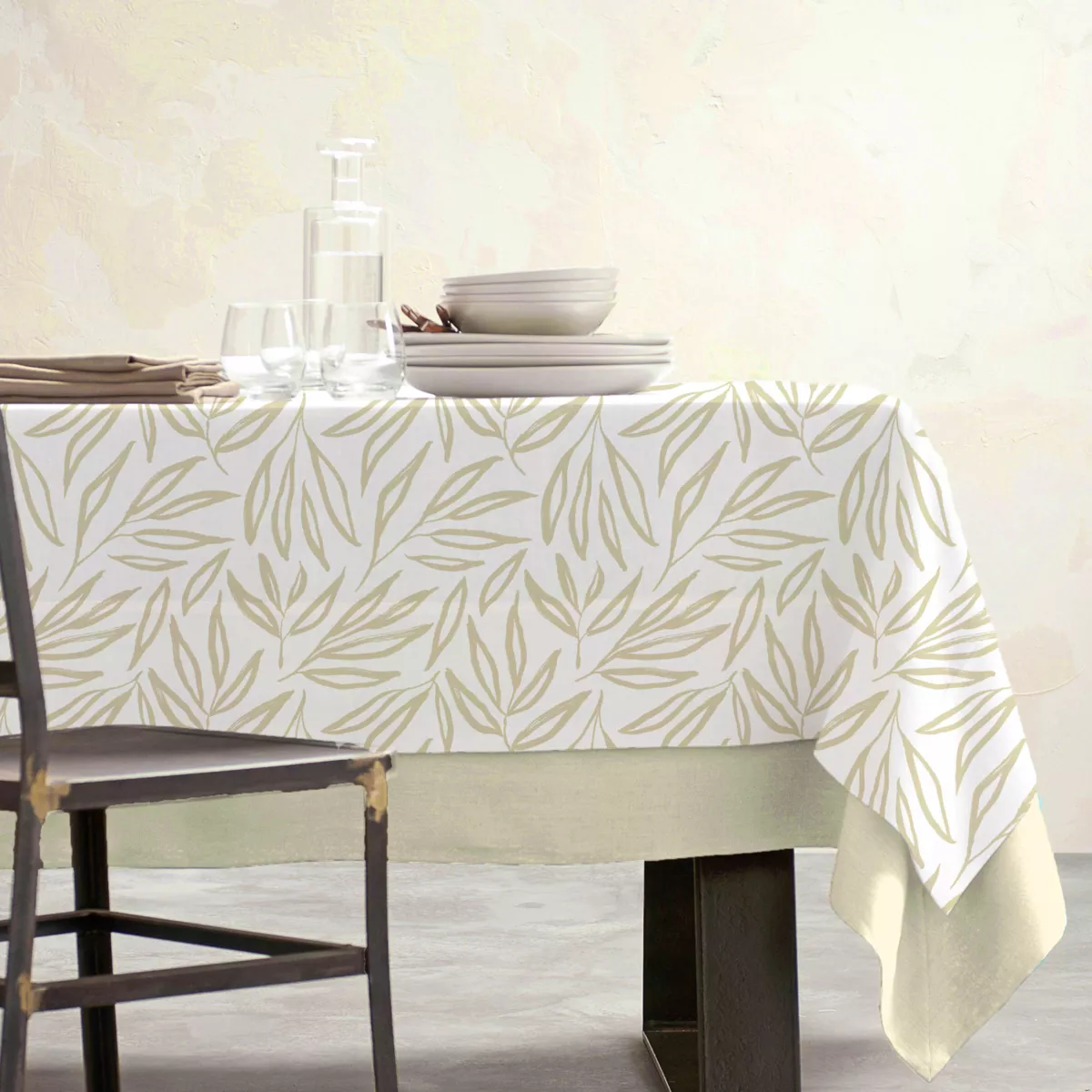 Tovaglia rettangolare cotone antimacchia (150 x 350 cm) Galice Beige