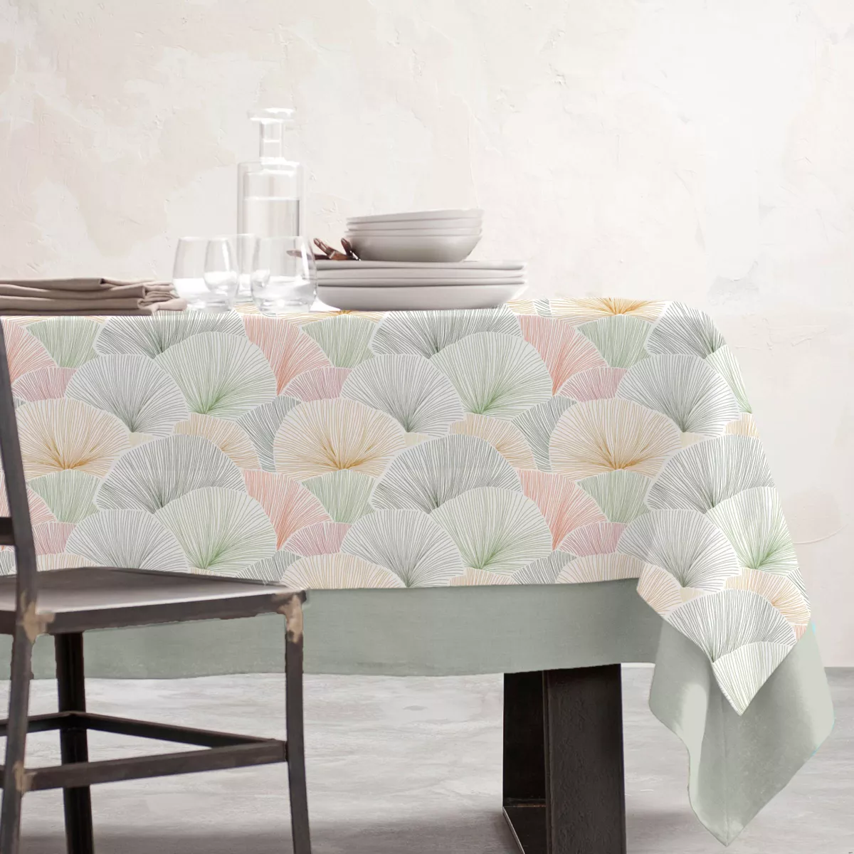 Tischdecke rechteckig Baumwolle beschichtet (150 x 250 cm) Boston Mehrfarbig