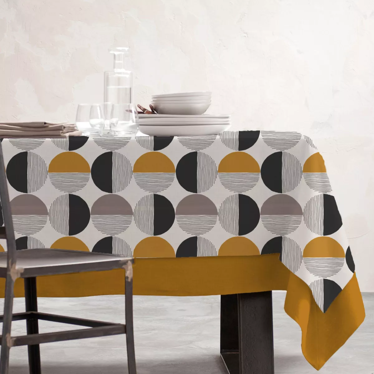 EM - Nappe en coton enduit 150 x 350 cm HARLEM