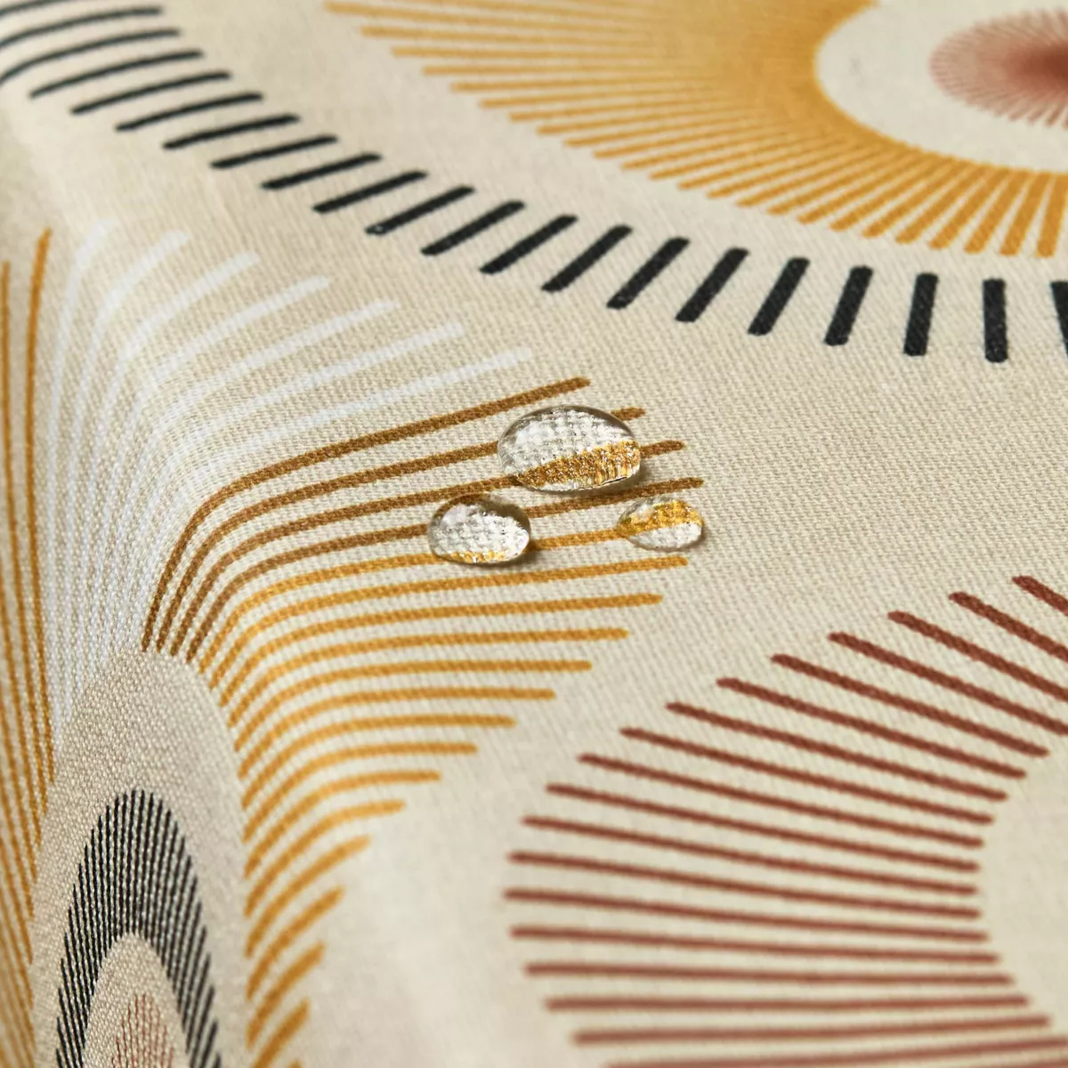 Tischdecke rechteckig Baumwolle beschichtet (150 x 250 cm) Manhattan Beige