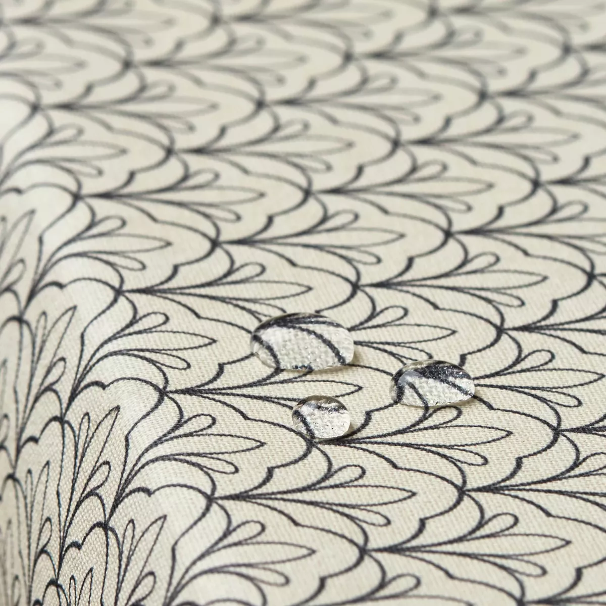 Rechthoekig gecoat katoenen tafelkleed (150 x 350 cm) Clara Grijs