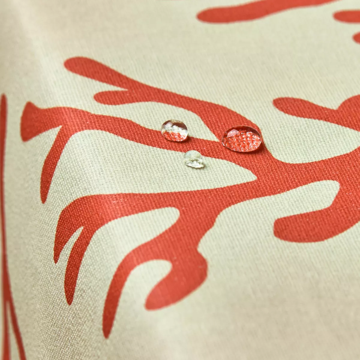 EM - Nappe en coton enduit 150 x 350 cm MOOREA corail