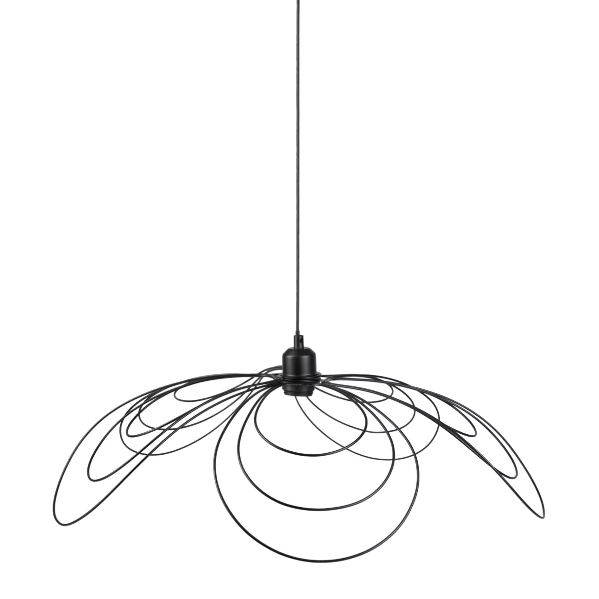 Suspension lumineuse pétale métal (D68 cm) Margaux Noire