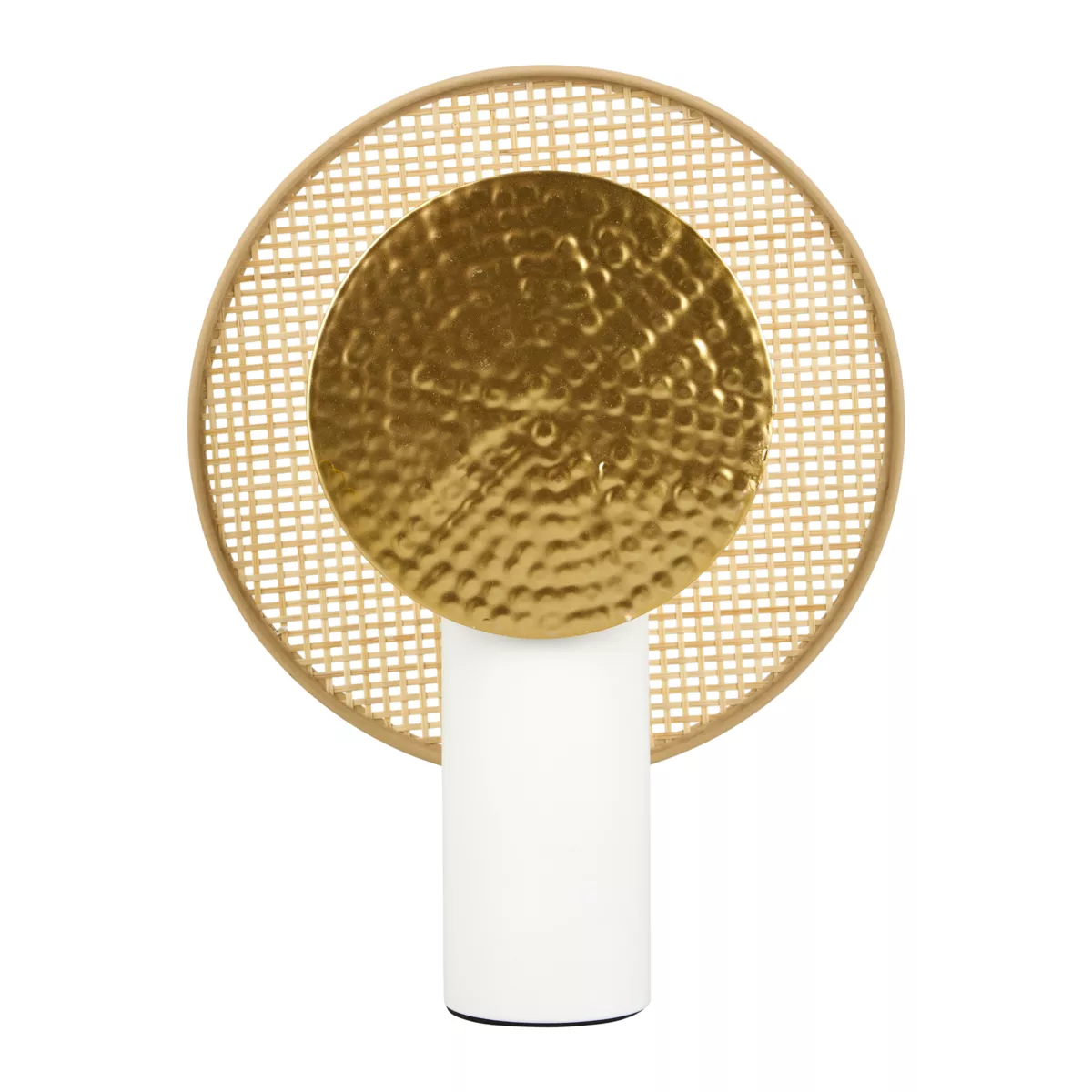 Tischleuchte Metall und Bambus (H32 cm) Olympe Beige