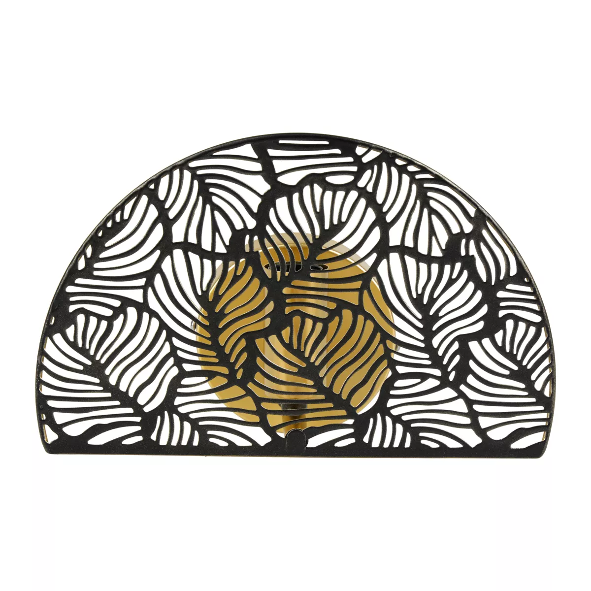 Wandspot Metall (24 x 15,5 cm) Calathea Schwarz