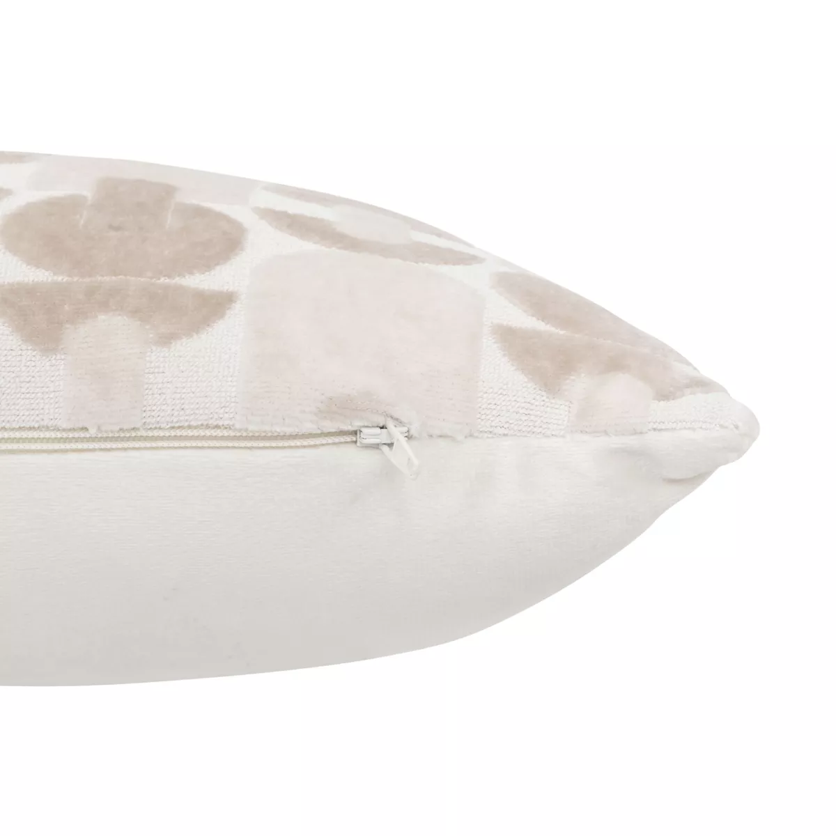 Coussin rectangulaire velours (35 x 75 cm) Luna Ecru