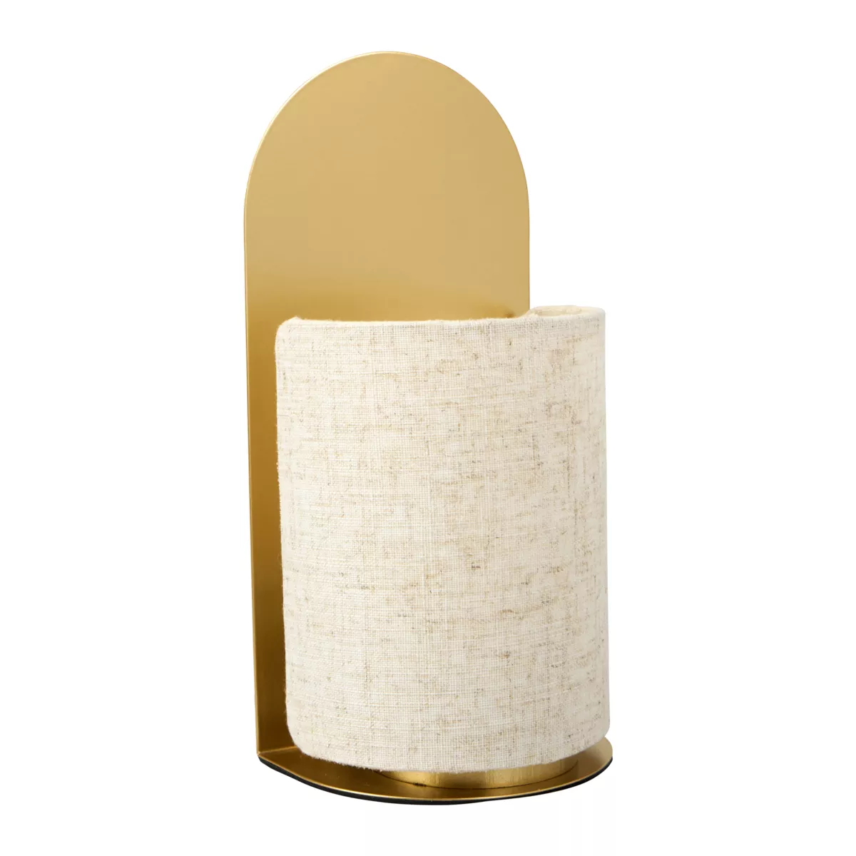 Lampada da tavolo in metallo e lino (H27 cm) Ornella Oro