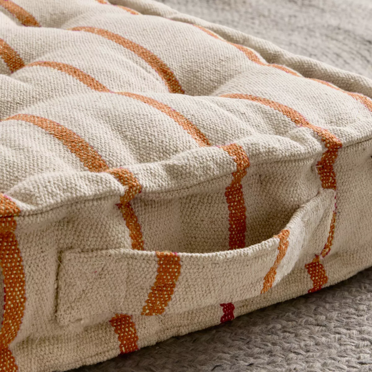 Buitenkussen van katoenen canvas (45 x 45 cm) Ocealys Koraal