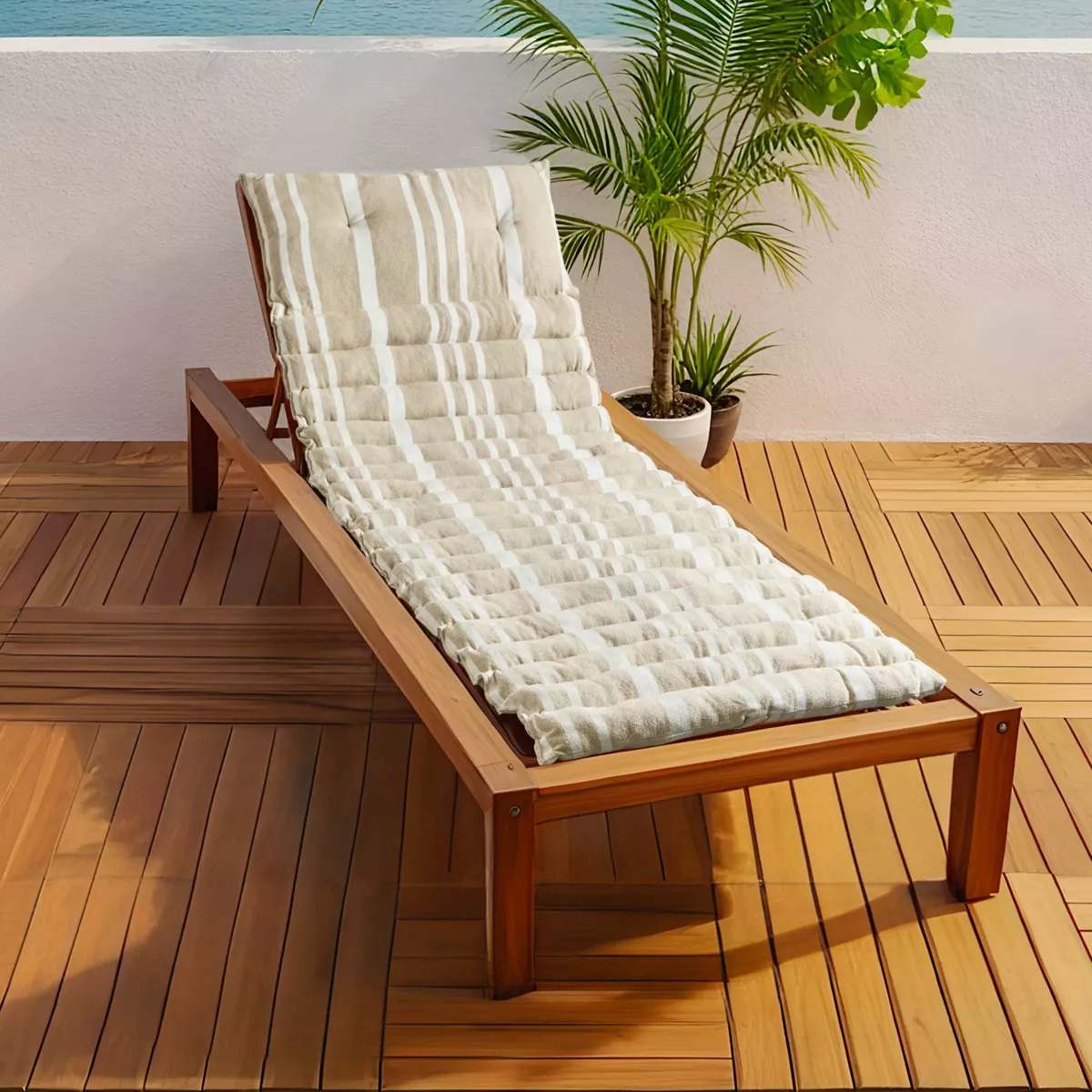 Aufrollbare Liegenauflage (L180 cm) Manduel Cremeweiß