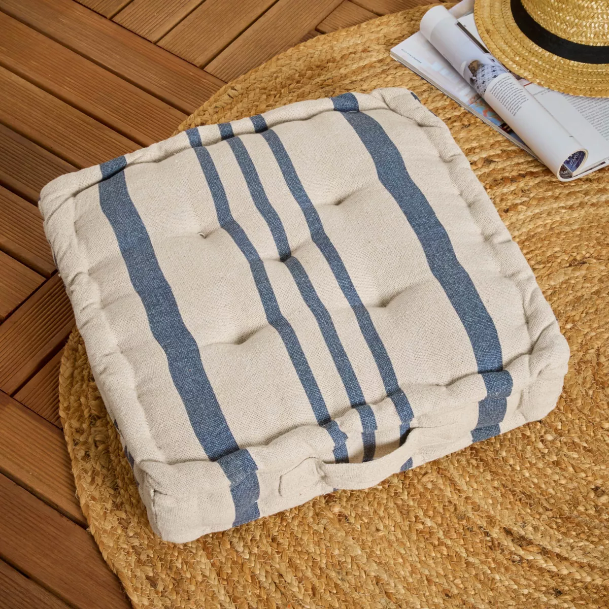 Cuscino da pavimento (45 x H10 cm) Manduel Blu marino