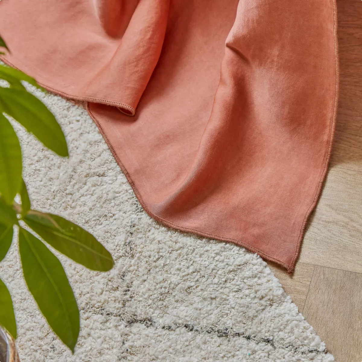 Rideau lyocell Tencel™ ajustable (140 x max 270 cm) Olivia Terracotta