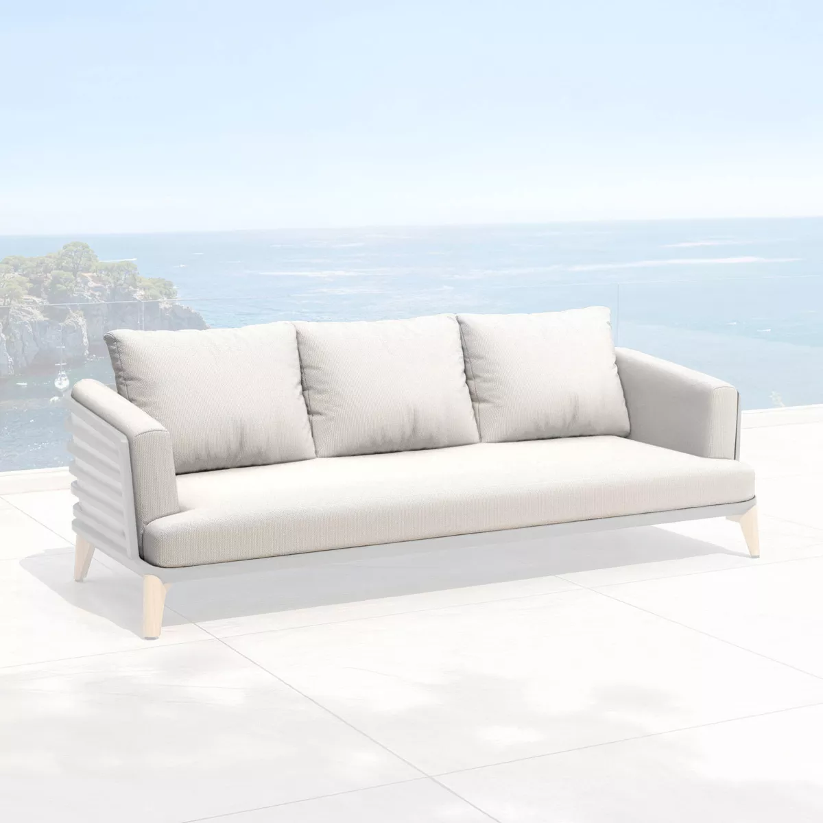 Housses de coussin de remplacement pour Canapé 3 places Monte Carlo Gris clair