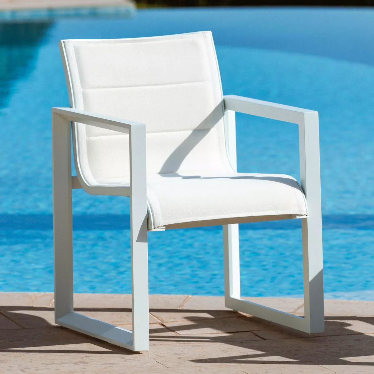 Lote de 2 sillones de jardín en aluminio Elba Blanco 