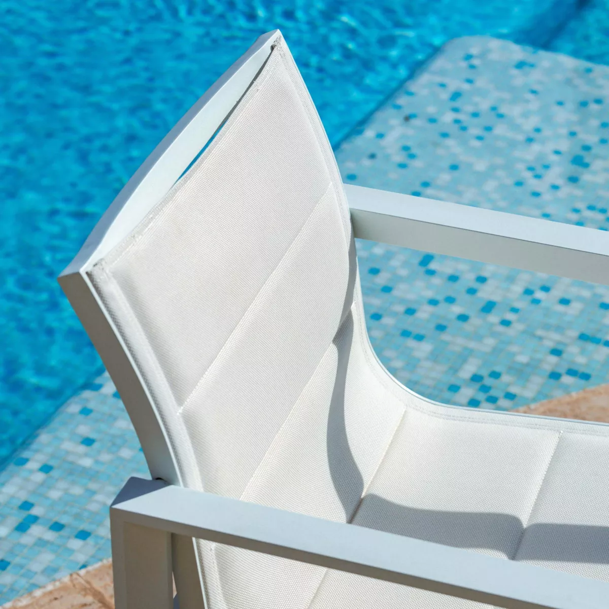 Set van 2 tuinstoelen van aluminium Elba Wit