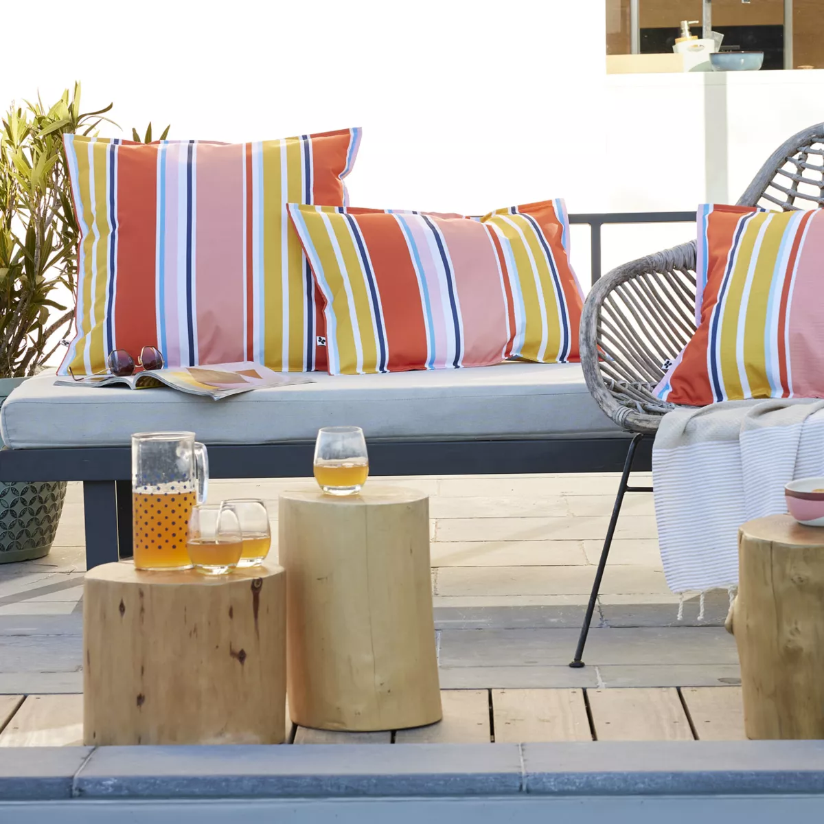 Housse de coussin 45 x 45 cm Polyester imprimŽ + enduction BIANCA Soleil