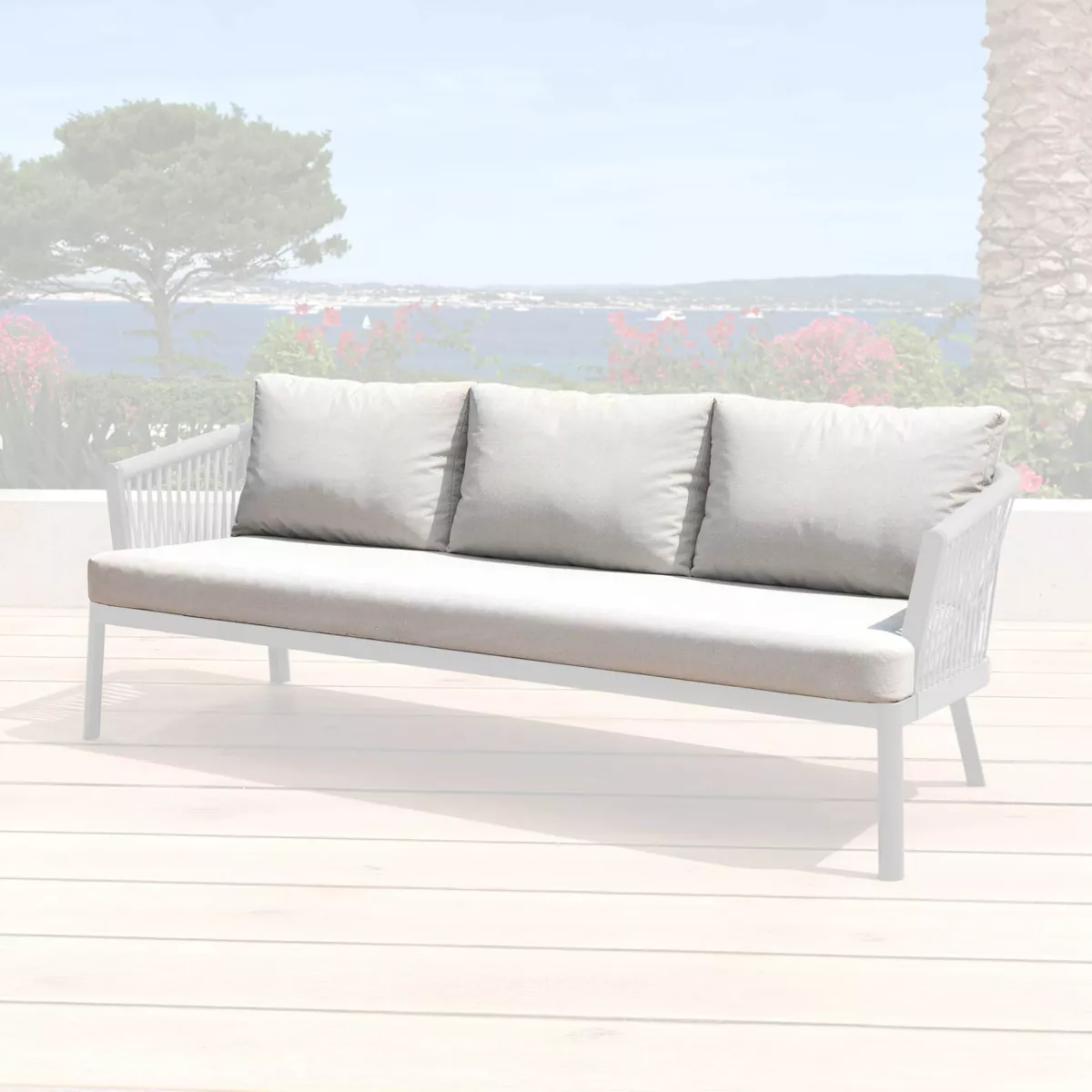 Housses de coussin de remplacement pour Canapé 3 places Amalfi Gris clair
