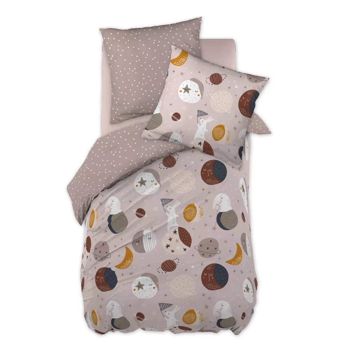 Parure de lit (Housse de couette + 1 Taie d'oreiller) 140 x 200 cm Coton imprimŽ SKY DREAM