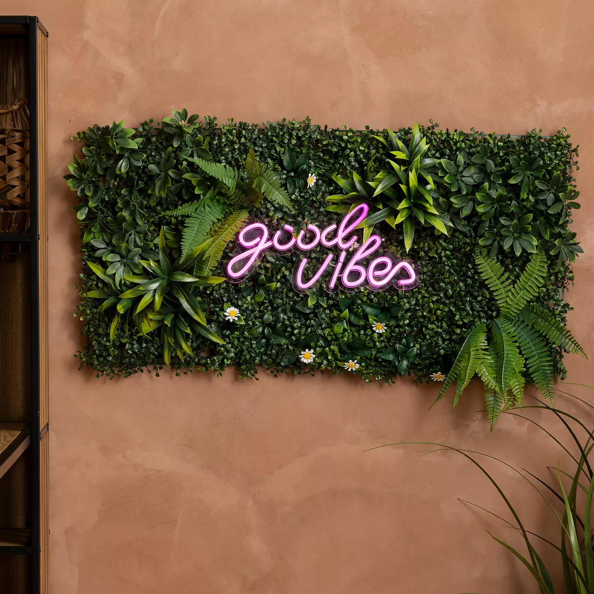 Quadratische Pflanzenwand (50 x 50 cm) Jungle Grün