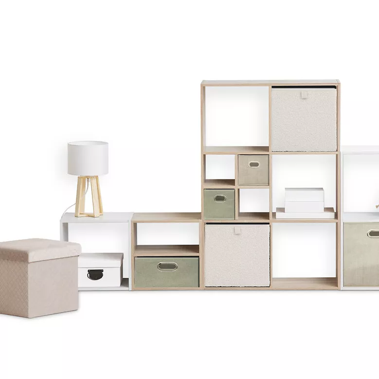 Faltbox (31 x 31 cm) Bouclette Weiß