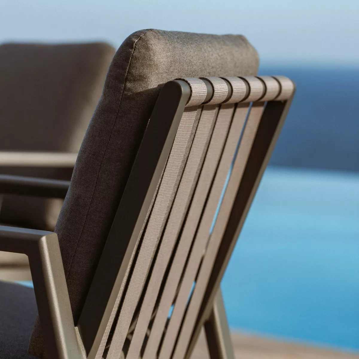 Poltrona da giardino alluminio Long Beach Grigio antracite
