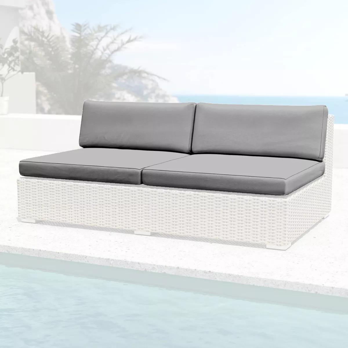 Fundas de cojÃ­n de repuesto para SofÃ¡ de jardÃ­n 2 personas Palma Gris oscuro