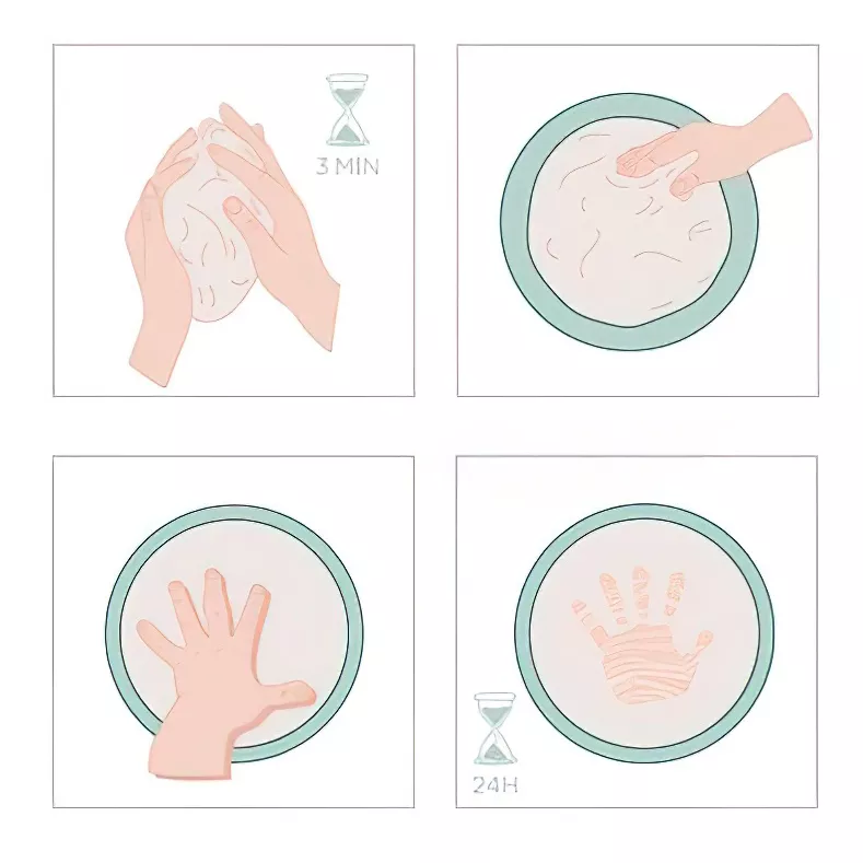 Kit empreinte pour bébé argile Rond Multicolore