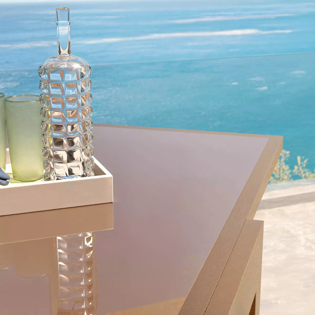 Mesa de jardín extensible de aluminio para 12 plazas (200/320 x 100 cm) Murano Bronce