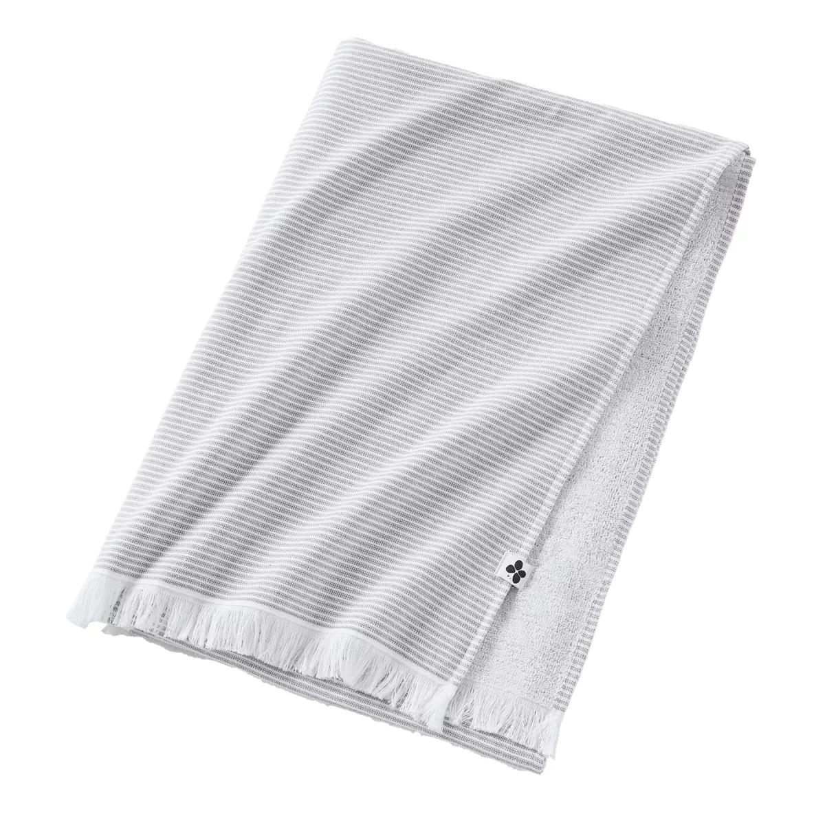 Fouta avec franges 95 x 180 cm Coton tissŽ teint + Žponge NAèL Galet