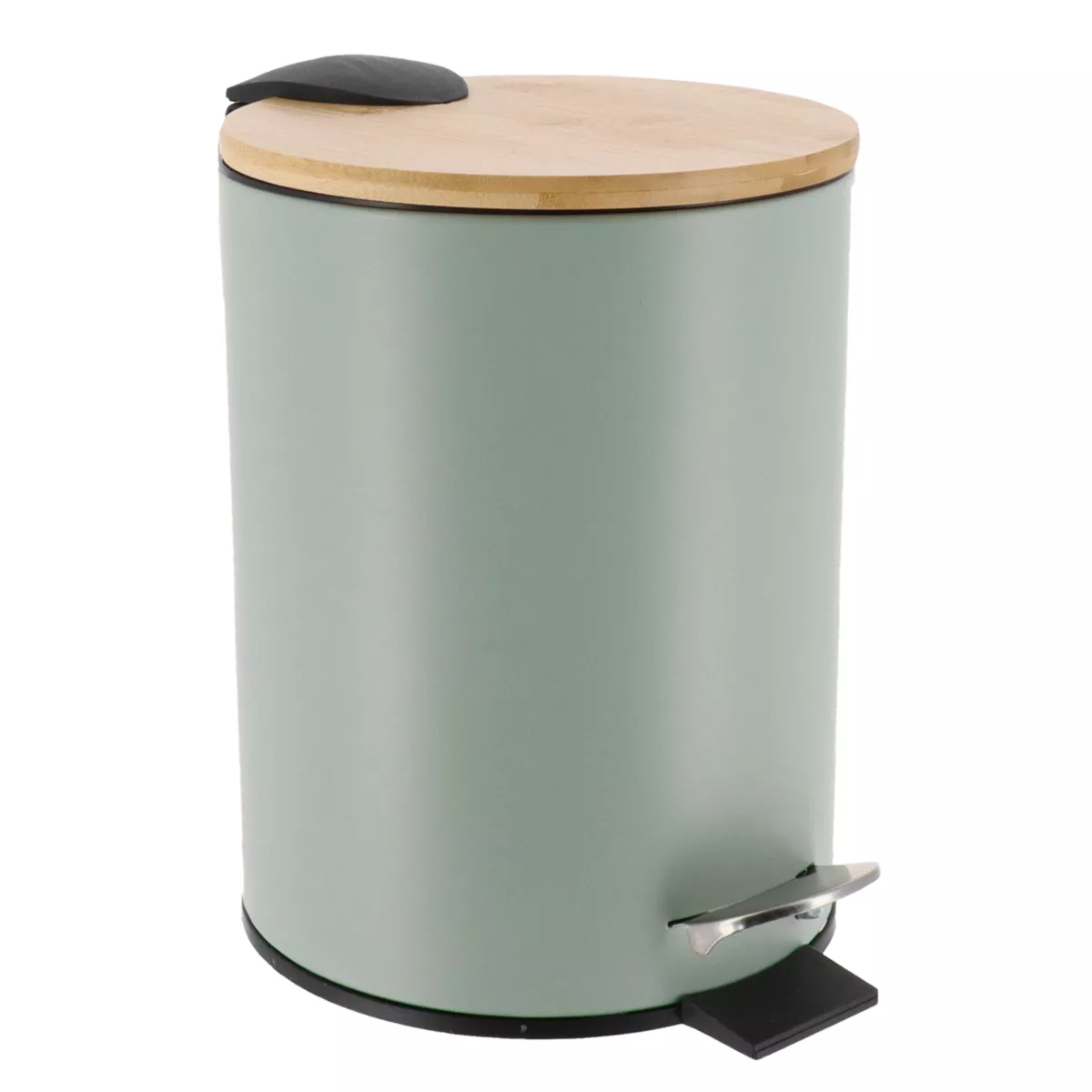 POUBELLE METAL FREIN DE CHUTE 3L - VERT EUCALYPTUS/BAMBOU