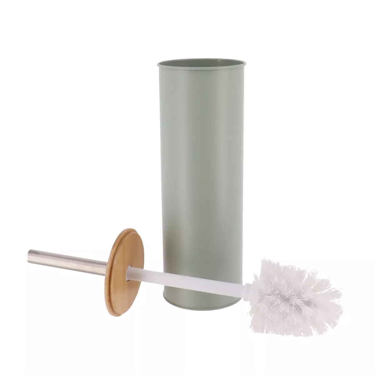 BROSSE WC METAL COUVERCLE BAMBOU - VERT EUCALYPTUS