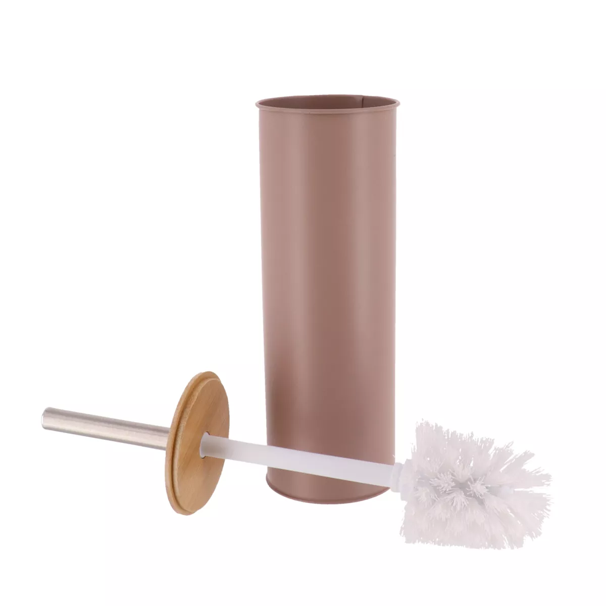 BROSSE WC METAL COUVERCLE BAMBOU - CAPUCCINO