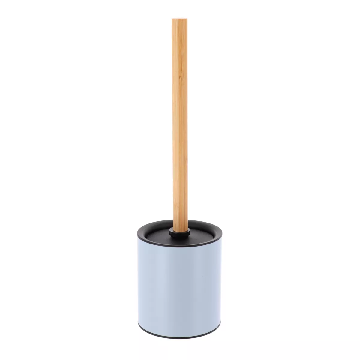 BROSSE WC METAL TIGE BAMBOU - BLEU CLAIR/BAMBOU