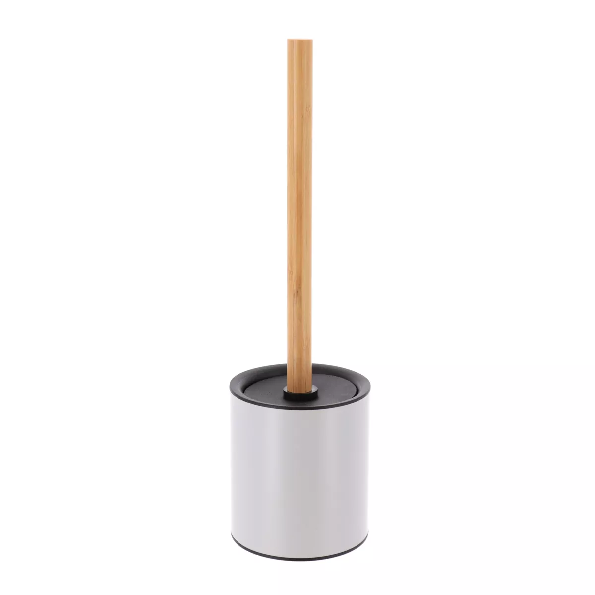 BROSSE WC METAL TIGE BAMBOU - GRIS CLAIR