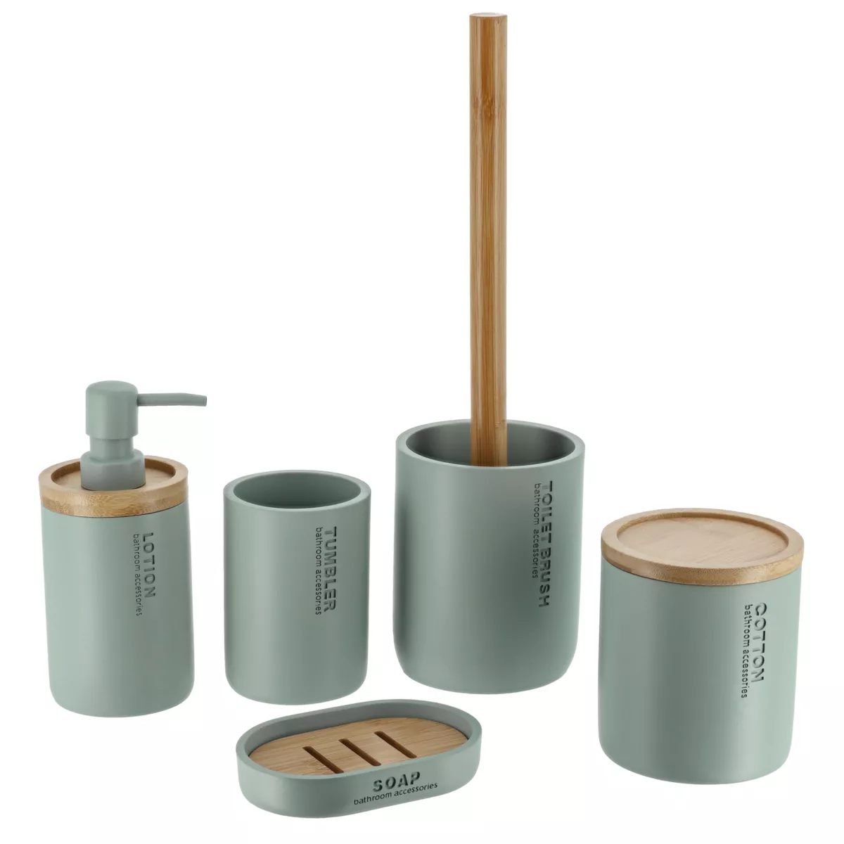 Spazzolino WC in poliresina Purebamboo Verde eucalipto