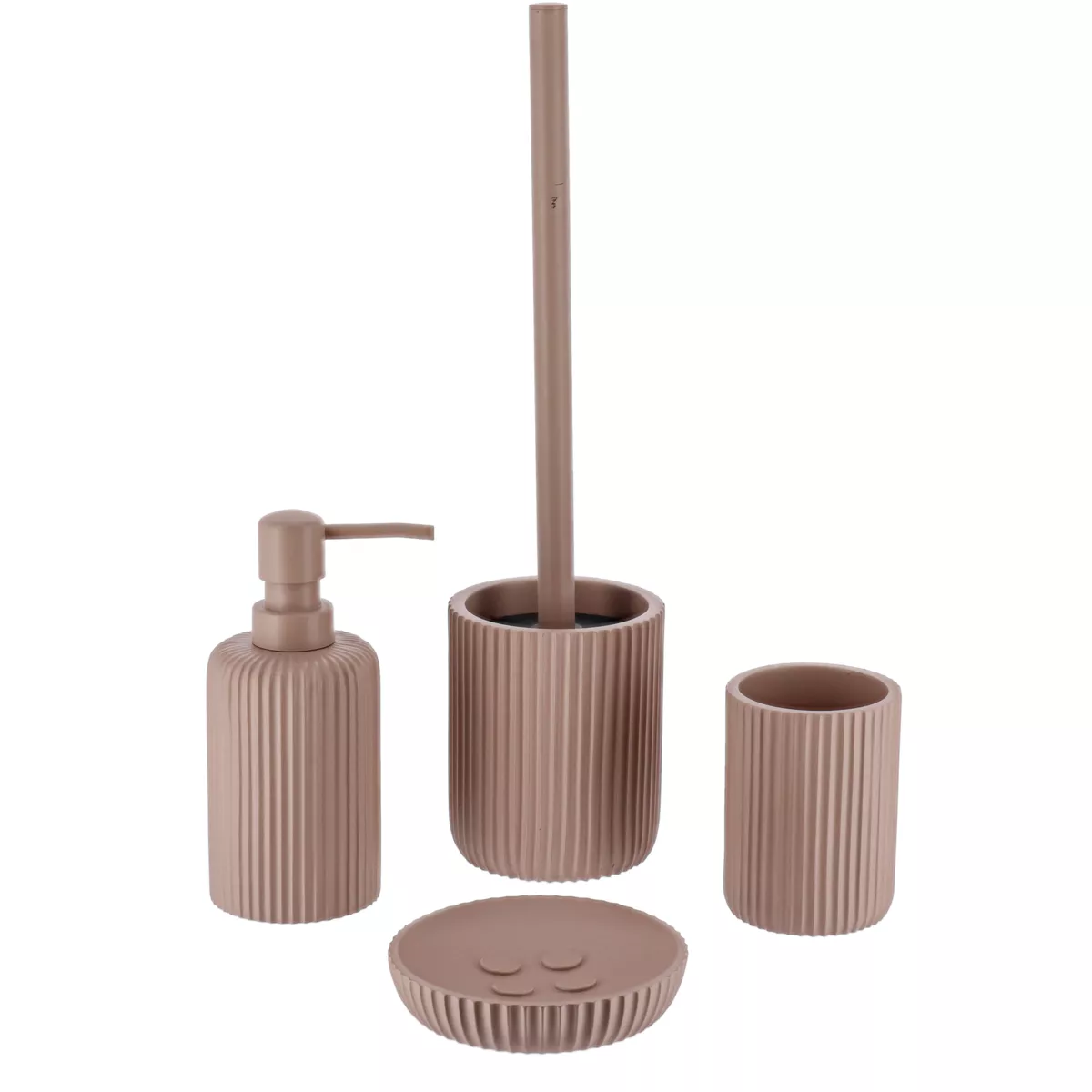 BROSSE WC POLYRESINE STRIEE - CAPPUCCINO