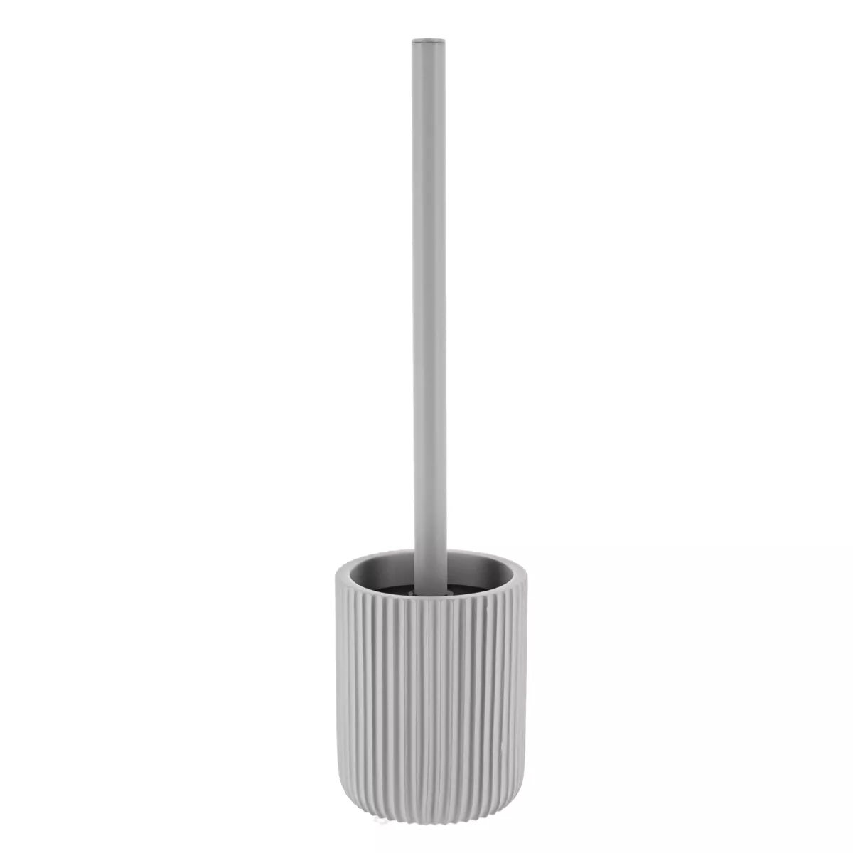 BROSSE WC POLYRESINE STRIEE- GRIS CLAIR