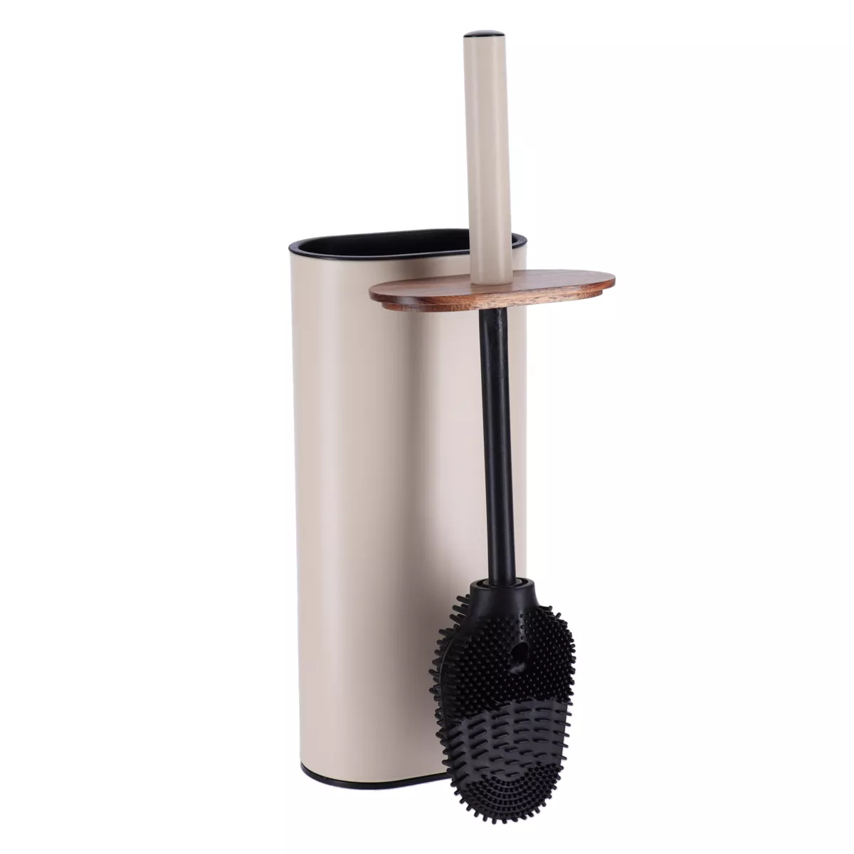 Cepillo de WC con tapa de acacia Season Color Beige