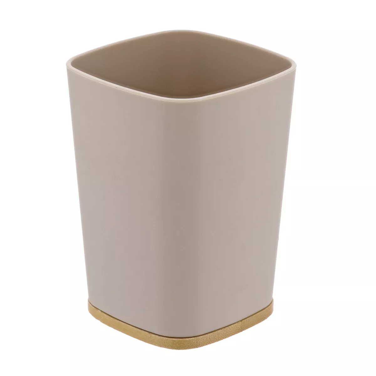 GOBELET RUBBER + ABS ET BAMBOU - BEIGE