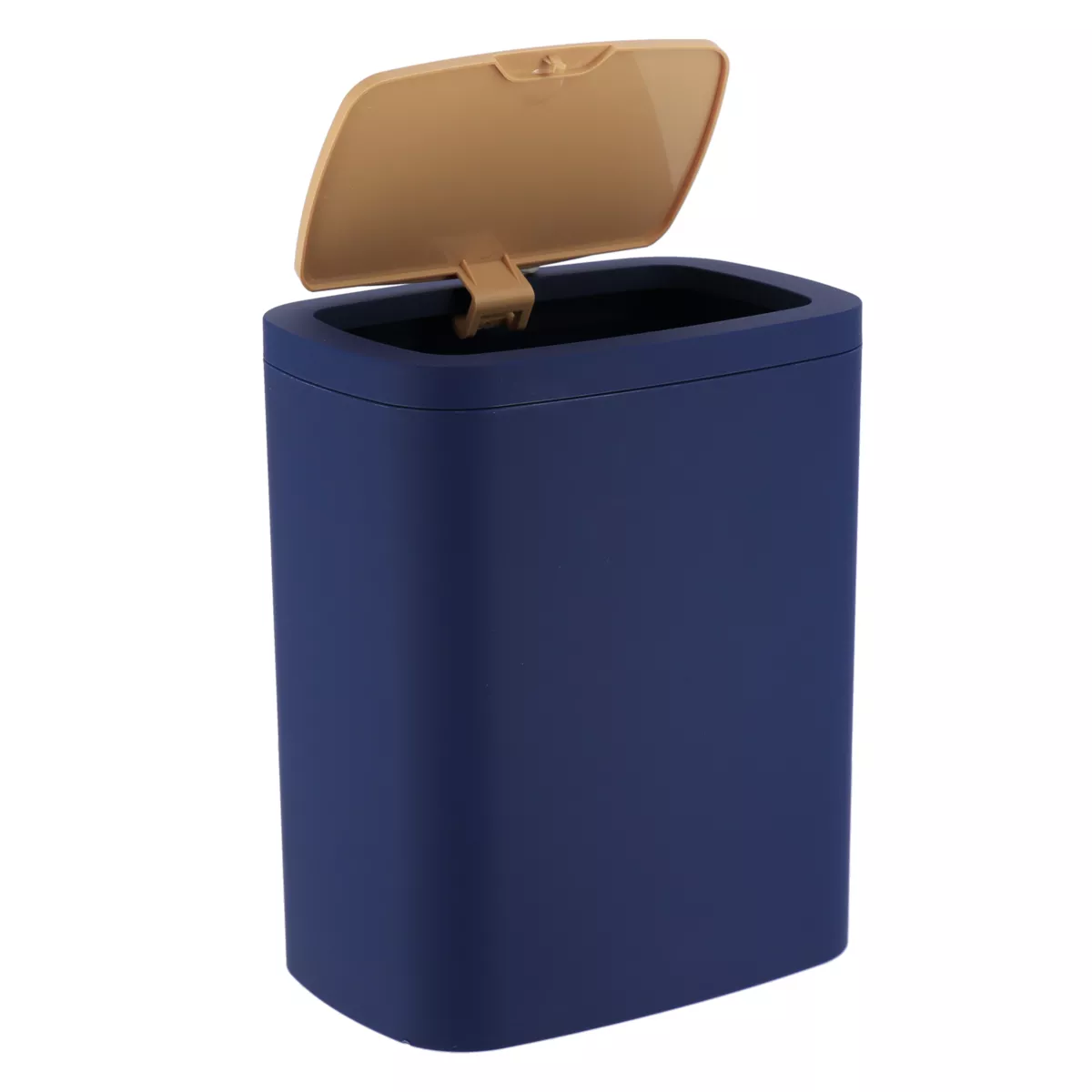 POUBELLE ABS  RUBBER+ PVC FACON BAMBOU  5L - BLEU MARINE